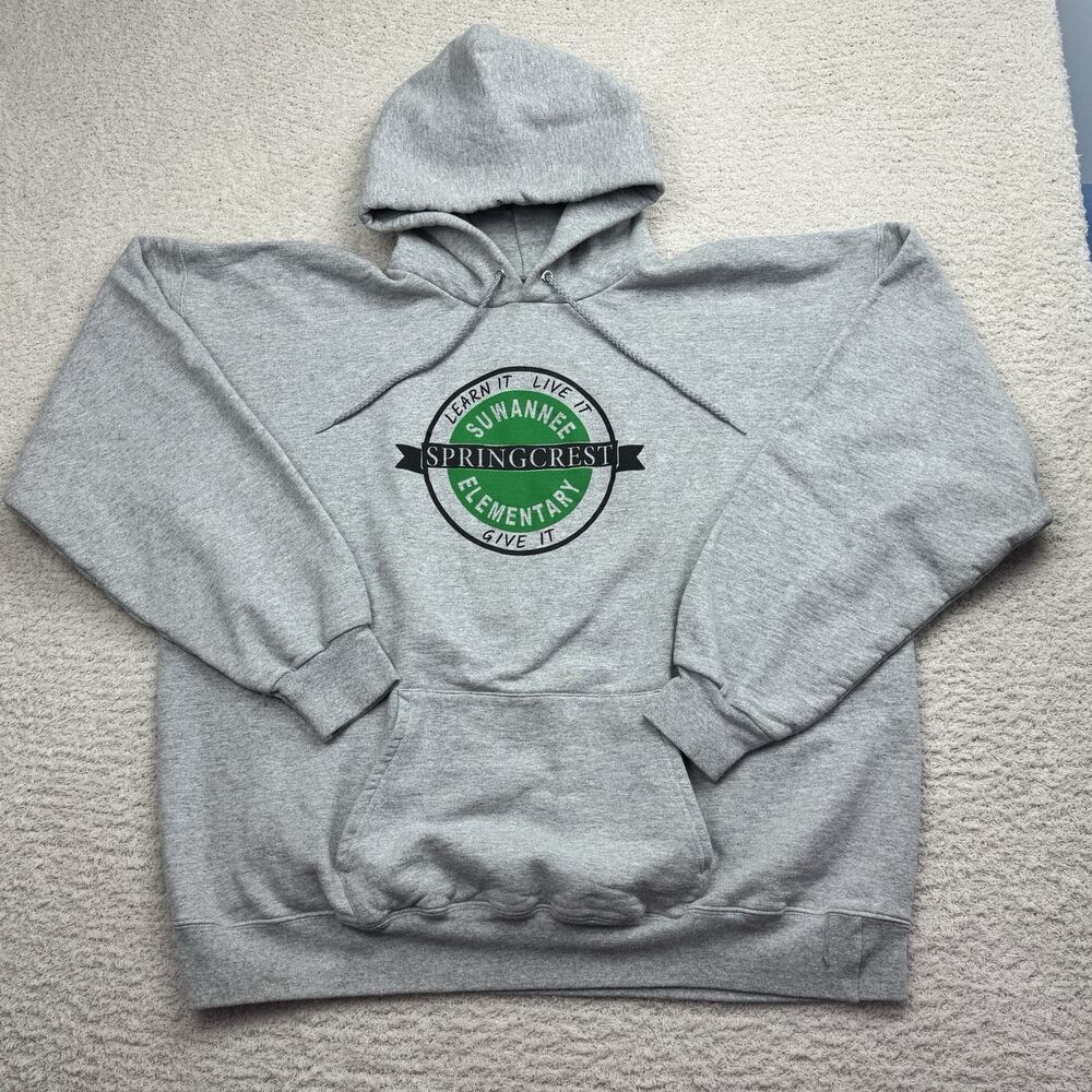Hanes Hoodie Sweatshirt Sz XL Gray Pullover Unisex Cotton Florida Suwannee EUC